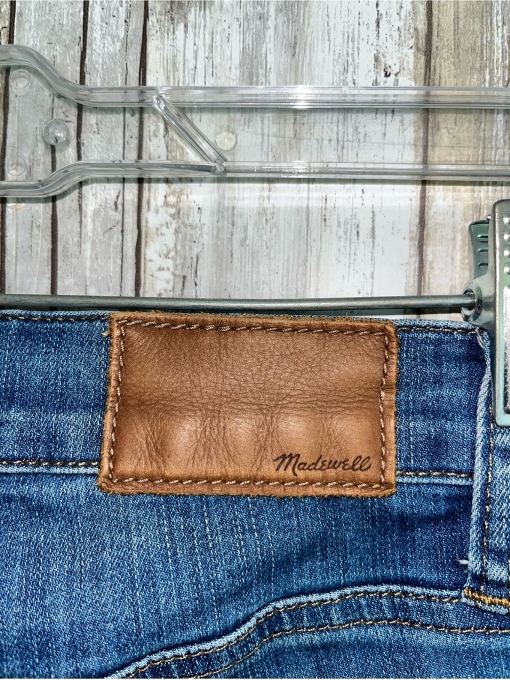 Madewell Cali Demi Boot Jeans 24 Distressed Raw Hem Button Fly Medium Wash - Picture 7 of 9